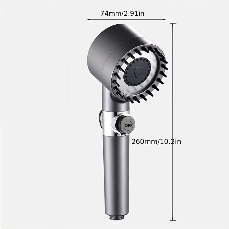 Shower Showerhead High Pressure Shower Head One Button Water Stop Water Saving Adjustable 4 Mode Water Massage Shower Head
