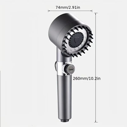 Shower Showerhead High Pressure Shower Head One Button Water Stop Water Saving Adjustable 4 Mode Water Massage Shower Head